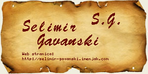 Selimir Gavanski vizit kartica